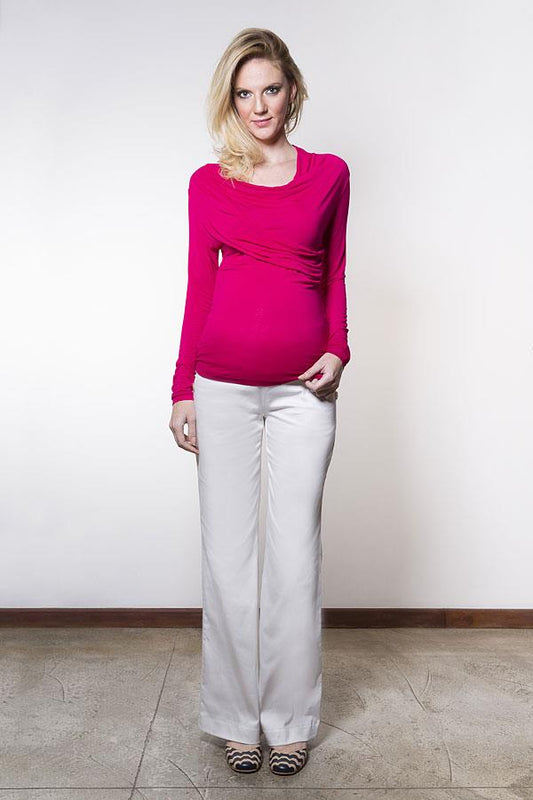 Produto blusa-pos-parto-amamentacao-para-gestante-CB0000P06000 Descrição Blusa em malha tricot, com decote drapeado, permite facilmente a amamentação.