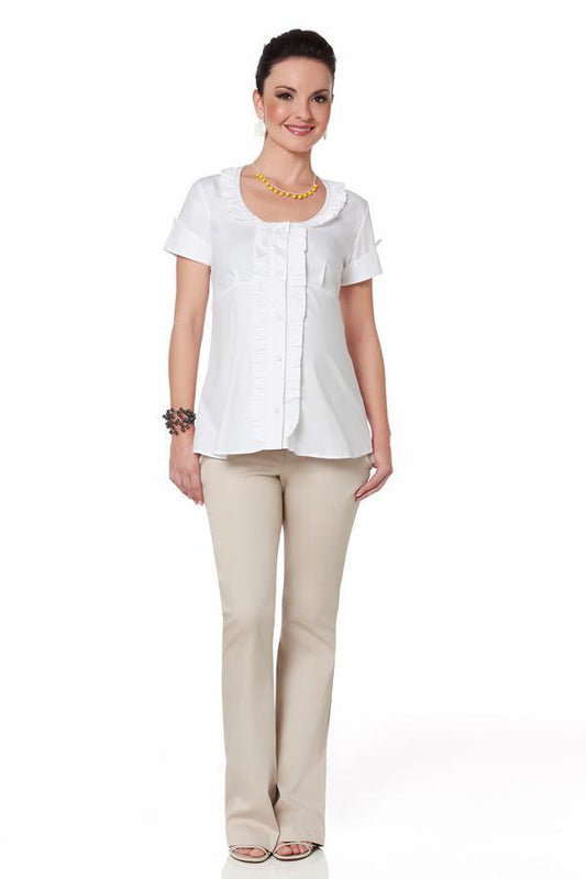 Produto blusa-pos-parto-amamentacao-para-gestante-CV2012P00016 Descrição Camisa em tricoline com elastano. Ideal para looks work.